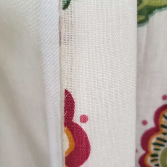 Custom Linen CurtIns 94W x 86L Jacobean Print Floral Cotton Lined - Picture 7 of 14